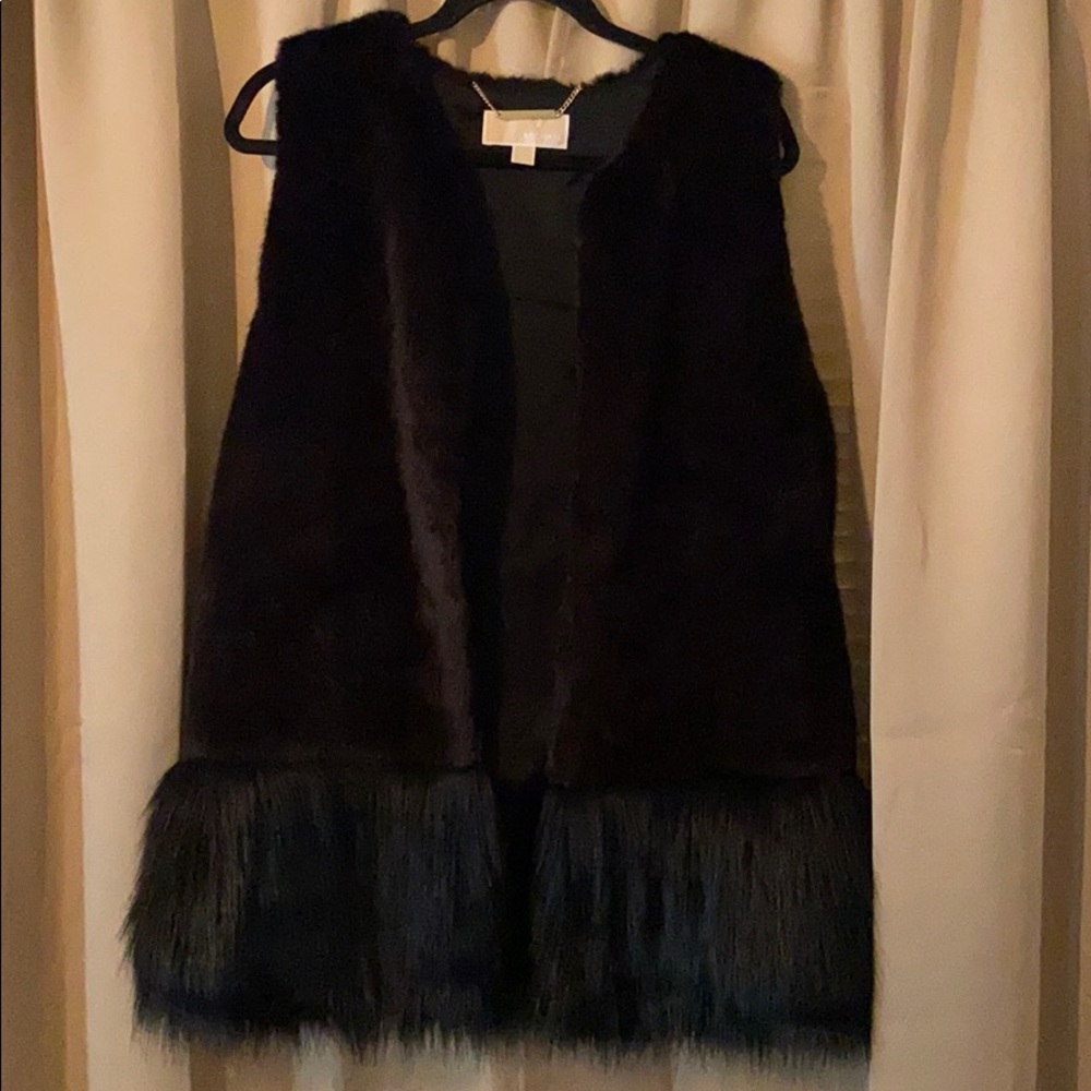 Michael Kors Black Faux Fur Vest